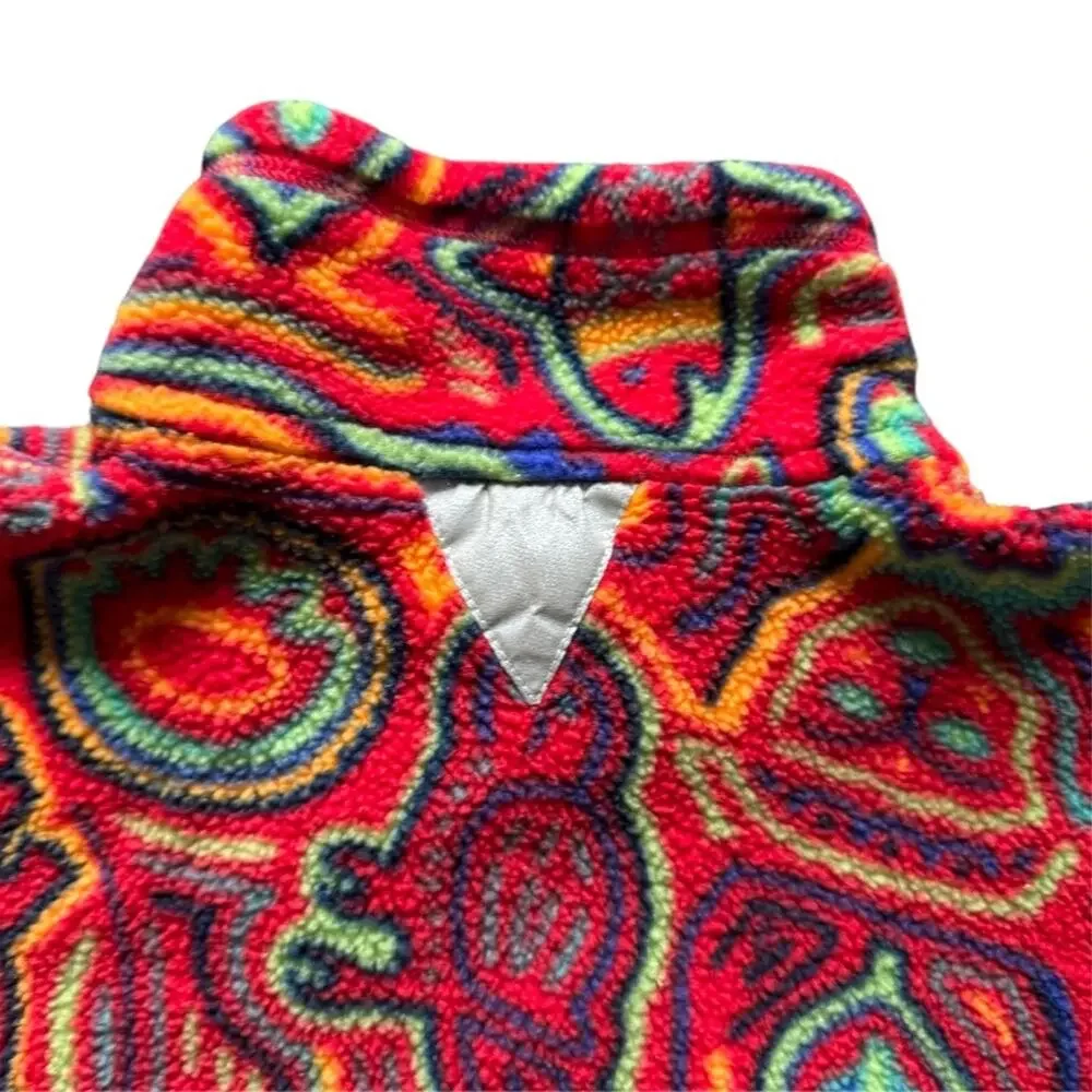 Vtg Patagonia Kid’s 90’s  Snap T Synchilla Fleece Pullover Red Mola Size 12 Rare